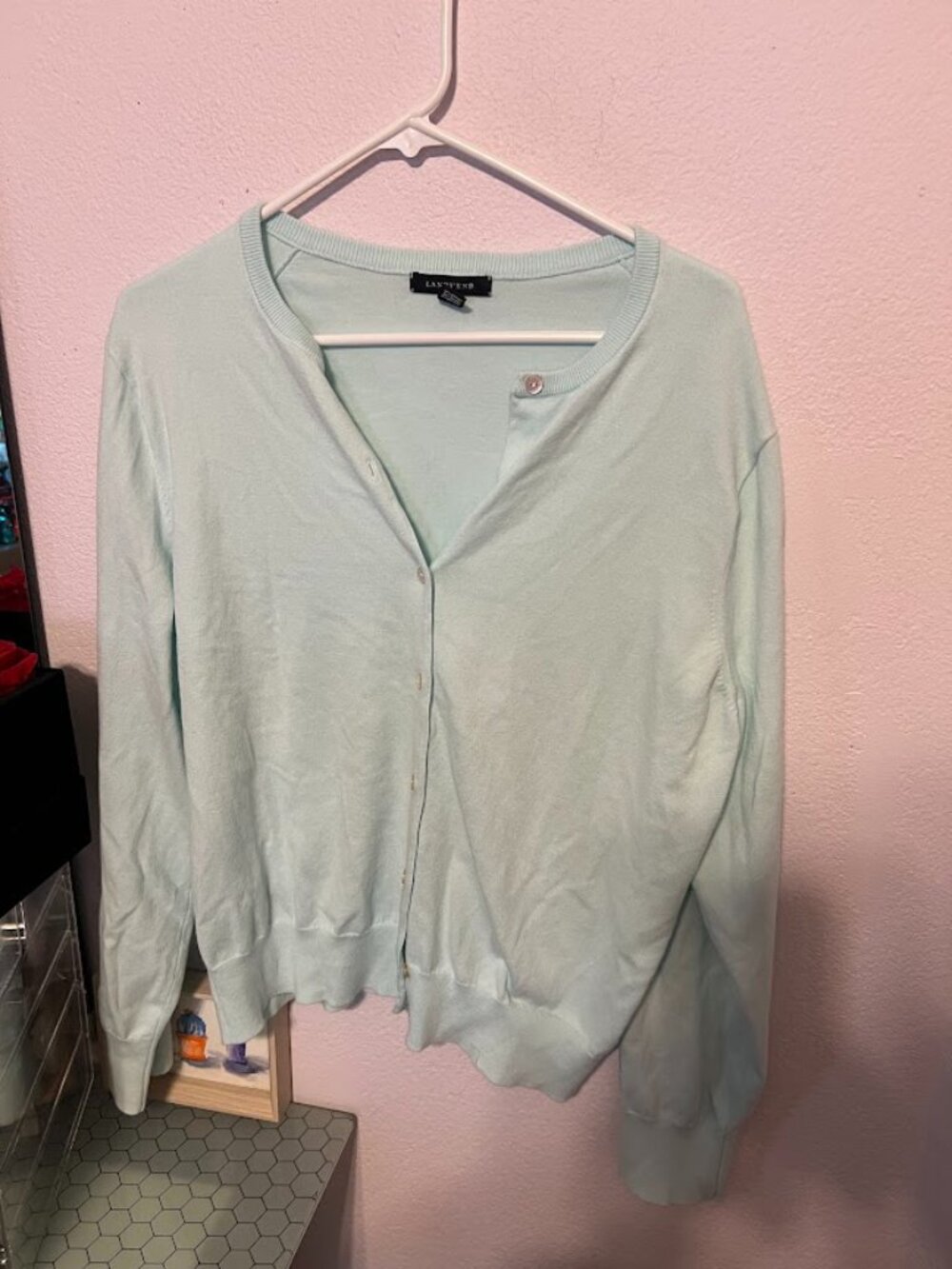 Land's End mint green XL cardigan